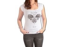 Women's T-Shirt LAST WHISPER motif She Smiles White