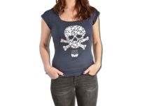 LAST WHISPER Women's T-Shirt Exquisite Corpse pattern Navy