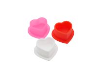 Silicone caps inner Ø 16 mm - heart design 100 pcs. pack
