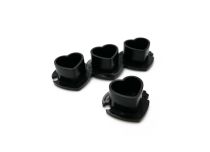Plastic caps inner Ø 13 mm Black heart design 200 pcs. lot.