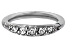 Steel Hinge Ring 5 Strass White | Itc