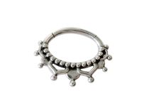 Anneau Acier Charnière Septum Couronne à boules | Itc