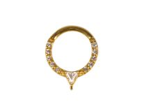 Steel Ring Gold Hinge Septum Strass Tip | Itc
