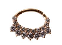 Gold Rose Steel Ring Strass Septum Hinge | Itc