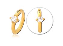 Steel Ring Gold Crystal Hinge White | Itc