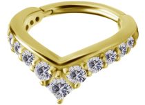Steel Ring Gold Hinge Strass Set White | Itc