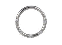 Rhinestone Steel Hinge Ring White | Itc