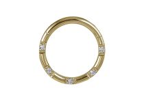 Steel Ring Gold Rhinestone Hinge White | Itc