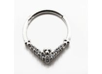 Steel Hinge Ring Rhinestone Rhombus | Itc
