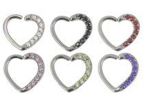 Steel Heart Ring Set with Crystals | Itc