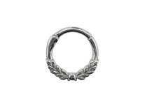 Steel hinge ring 1.2x8 laurel leaf motif