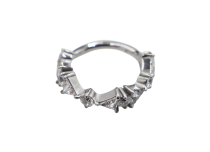 Hinge ring CoCr 1.2x10 pattern triangle and round rhinestones