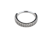 Hinge ring CoCr 1.2mm double line rhinestones