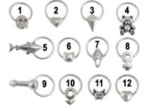 Steel ring 1.2 x 10 mm, various designs | Itc