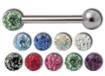 Barbell Steel multi crystal colored ball 5 mm | Itc