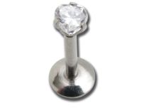 Labret Acier Interne Cristal Coeur Griffé Coloré 3 mm | Itc