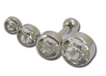 Barbell Steel 4 Crystals |Itc