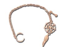 Barbell Acier Doré Rose chain and dream catcher | Itc