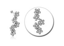 Micro Barbell Steel Strass Flower Pattern | Itc
