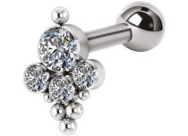 Barbell Titanium White Strass Balls | Itc