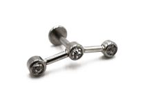 Labret Steel pattern Triple Strass Straight | Itc