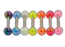 Barbell Steel Acrylic Balls 5 mm Colored with Reflections | Itc