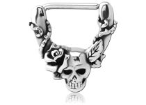 Steel Nipple Clickers Skull and Rose | Itc