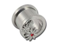 Screwable Steel Tunnel with Red Strass Flower Design | Itc