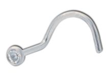 Stud Straight Nose Titanium Large Curve 0.8 mm Crystal White | Itc