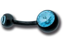 Banana Titanium Black Double Crystal Colored Balls 5/8 mm | Itc