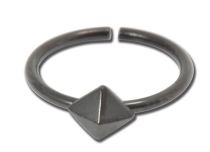 Steel Ring Black Flexible Losange pattern | Itc