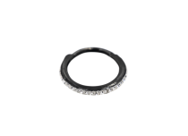 Steel hinge ring 1.2mm black with rhinestones