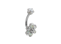 Micro banana Rook Titanium 1.2X7 strass flower strass blue