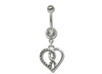 Banana Steel Fancy White Crystal Heart motif inlaid Infinity motif | Itc