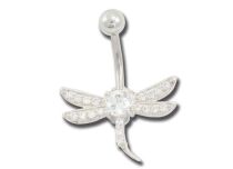 Fancy White Crystal Steel Banana with Dragonfly Strass | Itc
