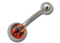 barbell Titanium Internal Metal Dragon Ball Pattern 3 mm | Itc