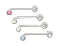 Barbell Titane Intime Double Strass White and Colored | Itc