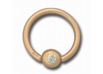 Gold Ball Ring 4 mm Zirconia Crystal Facet | Itc