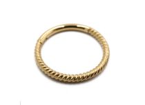 Steel Ring PVD Gold Twisted Hinge | Itc