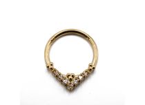 Steel Ring PVD Gold Rhinestone Hinge Itc