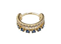 Hinge ring CoCr Pvd Gold 1.2X10 double circle multi strass