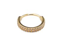 Hinge ring CoCr Pvd Gold 1.2mm double strass line