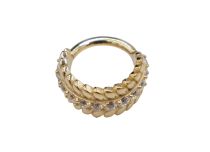 Hinge ring CoCr Pvd Gold 1.2X8 nib rhinestone line