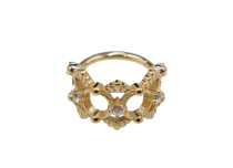 Hinge ring Pvd Gold CoCr 1.2X10 segmented rhinestones