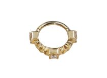 Hinge ring CoCr Pvd Gold 1.2X8 rhinestone hinge set