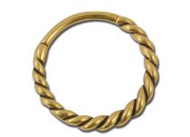 Gold-plated Steel Rings Twisted Pattern Hinge | Itc