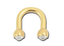 Mini Horseshoe Steel Gold with White Crystal | Itc