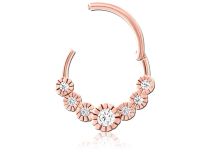 Hinge Ring Rose Gold Crown Strass Round | Itc