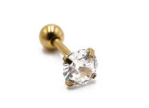Barbell Steel PVD Gold Special Tragus Strass pattern | Itc