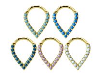 Steel Ring Clicker Goutte style Opale Coloré | Itc